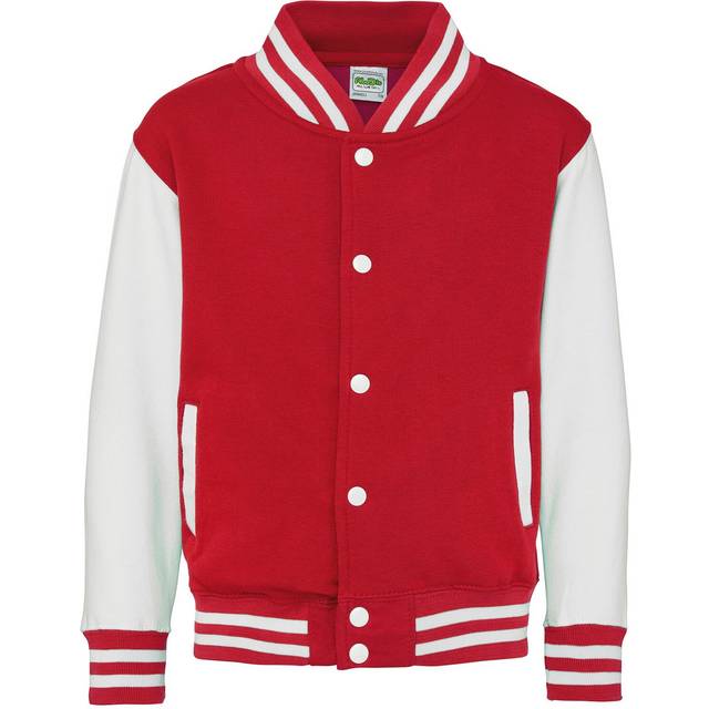 (12-13 Years, Fire Red/White) Awdis Childrens/Kids Varsity Jacket