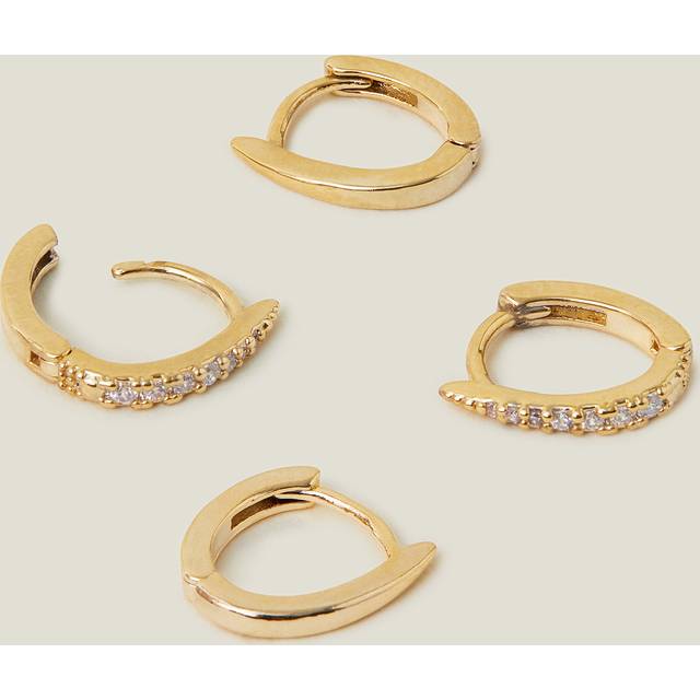 2-Pack 14ct Gold-plated Pointed Hoop Earrings, Women's - Accessorize - One Size