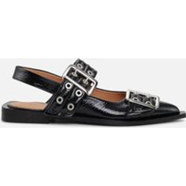 Ganni Women's Patent Leather Ballet Flats - UK 7 - Black