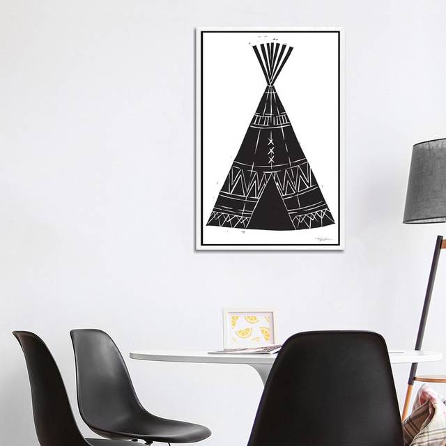 Tent With Tribal Patterns by Statement Goods - Gallery-Wrapped Canvas Giclée on Canvas - White Framed (101.6cm H x 66.04cm W x 3.81cm D)