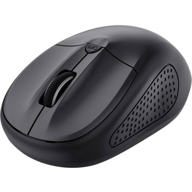 Trust Primo Bluetooth-mus, trådlös mus för bärbar dator, 1 000–1 600 DPI, för vänster- och högerhänta användare, batterier ingår, kompakt datormus för PC, Mac, Android, hemmakontor – svart