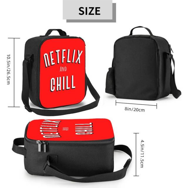 Kids Lunch Bag Netflix And Chill Tee Meme Insulated Tote Box for Girls Boys Back to School