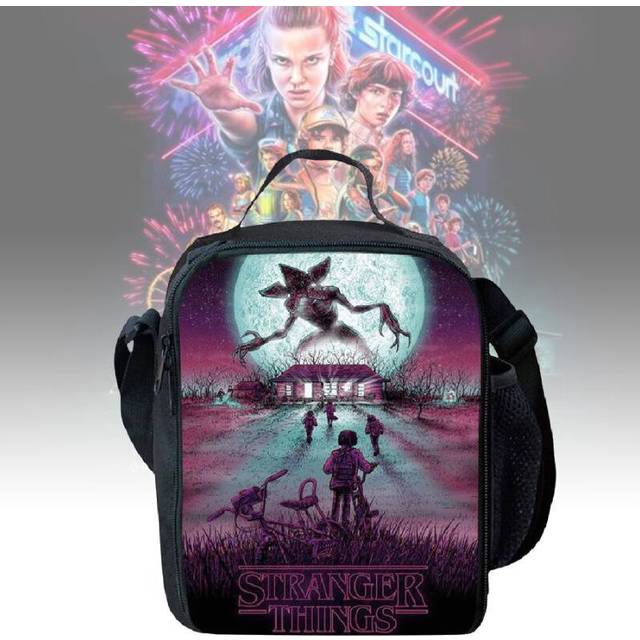Stranger Lunch Things Bag Kid Insulated School Snack Box Travel Handbag Outdoor