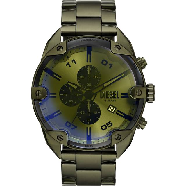 Diesel - Montre Spiked en acier inoxydable vert - Montres - Homme - Vert - UNI