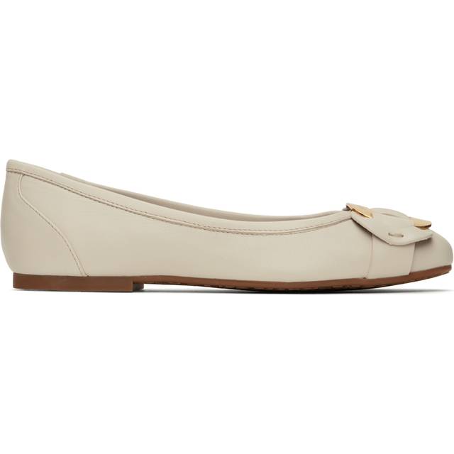 See by Chloé Off-White Chany Ballerina Flats - 139 Ivory/Shiny Gold - IT 36