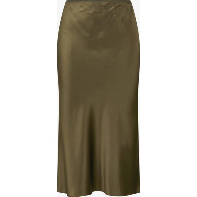 Joseph Isaak silk satin midi skirt - green (UK 4)