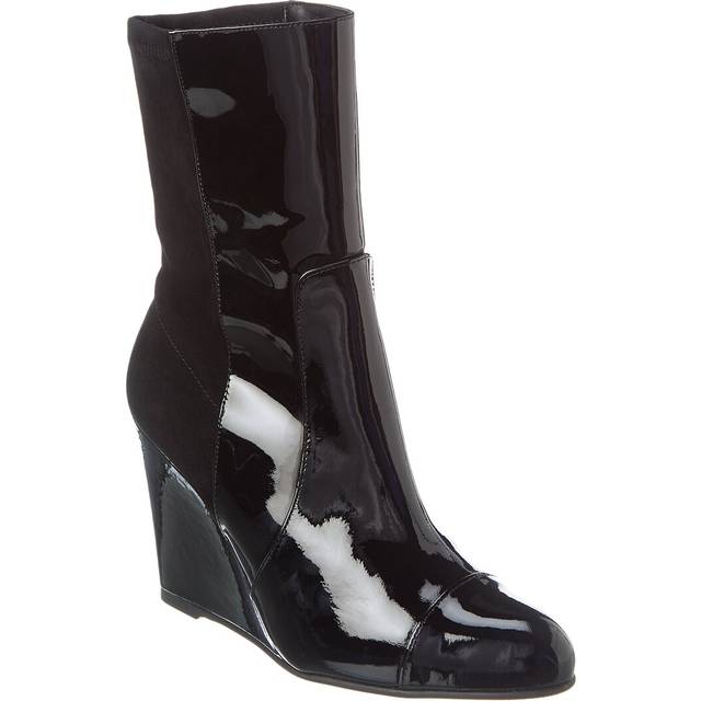 Stuart Weitzman Mila City Wedge Patent & Suede Bootie