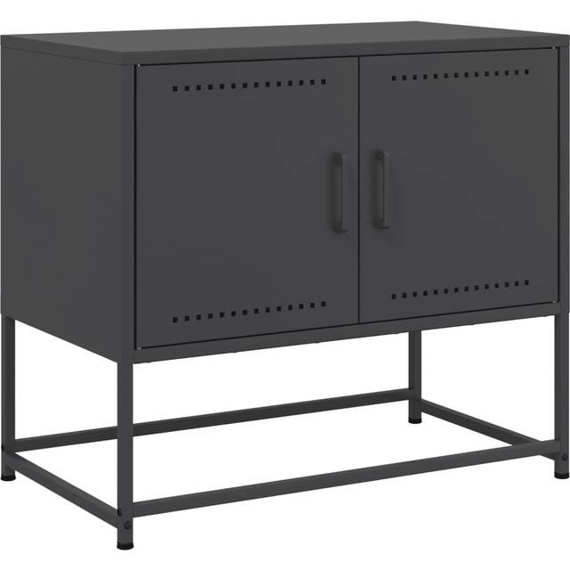 vidaXL TV Cabinet Black 68.5x39x60.5 cm Steel