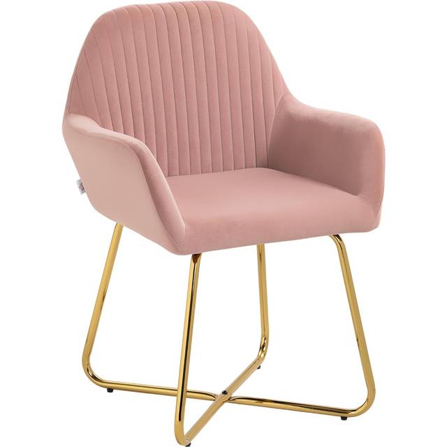 Portland Pink Velvet Accent Chair - 85 x 56.5 x 60cm