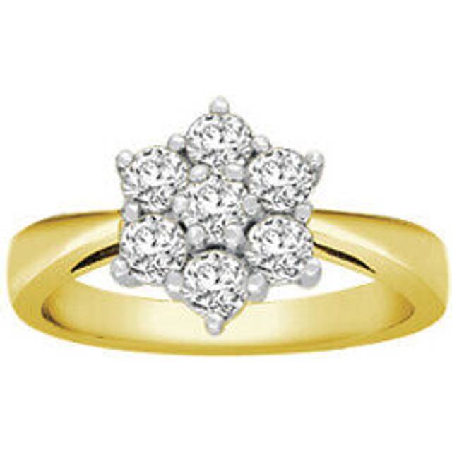 18ct Gold 1ct Diamond 7 Stone Flower Cluster Ring 11mm - 18R130-100 - I