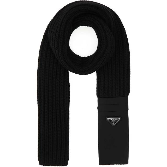 Écharpe avec poche en laine - Noir - Taille Unique