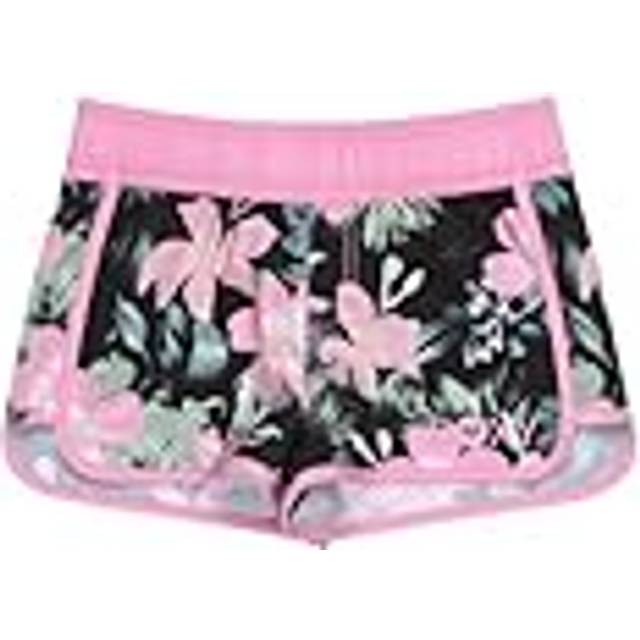 Girl's Roxy Kids Good Waves Only Boardshorts - Anthracite Shadow Floral - Size: 10 years - anthracite shadow floral