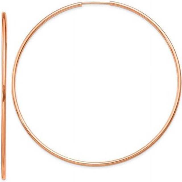 14K Rose Gold 1.5 mm Polished Endless Hoop Earrings