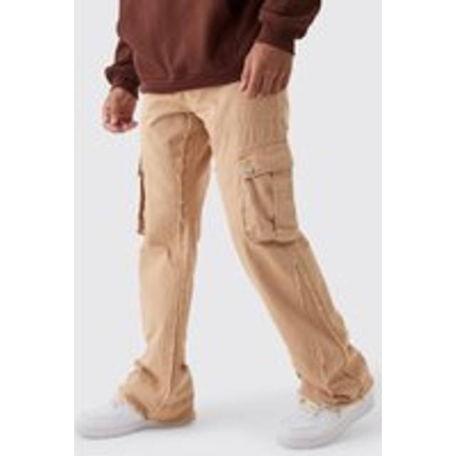 Relaxed Flared Ecru Carpenter Cargo Jeans - Cream - 28R
