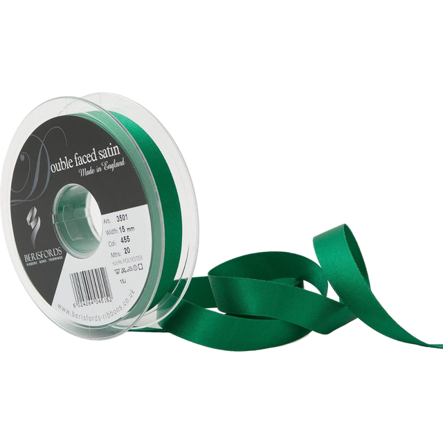 Berisfords Double Faced Satin Ribbon 455 Hunter Green