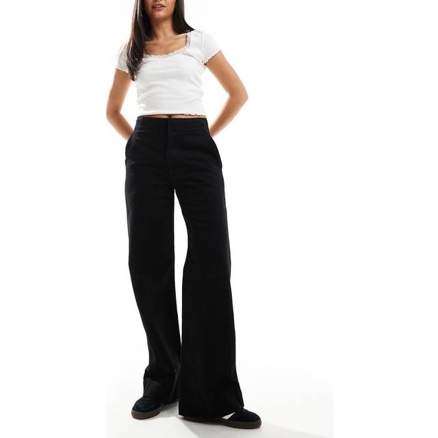 Levi's – Ribcage – Svarta figursydda jeans med hög midja och vida ben-Svart/a