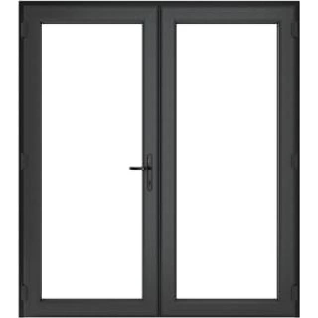 Crystal uPVC Grey Left Hand Clear Double Glazed French Door with 150mm Cill - 1790 x 2090mm