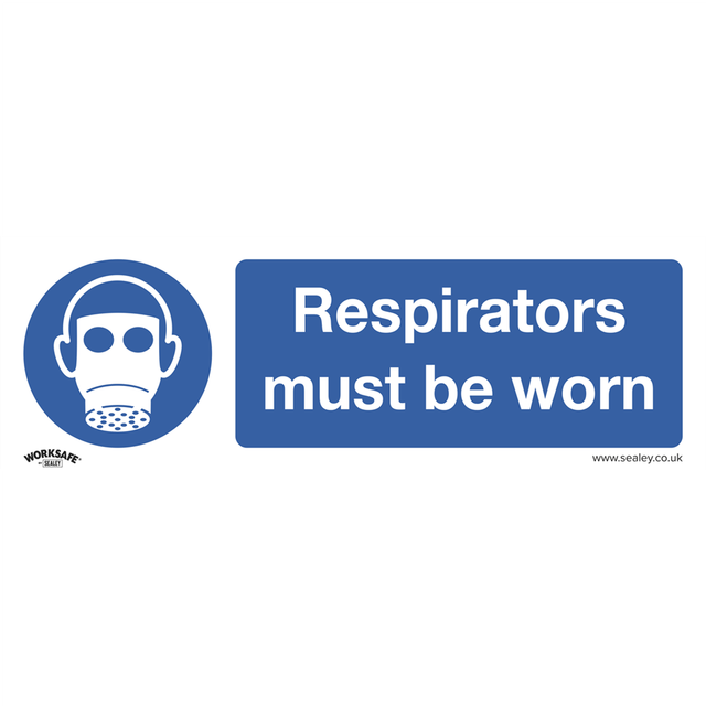 Worksafe SS56V1 Safety Sign Respirators Must Be Worn - Self-Adhesi...