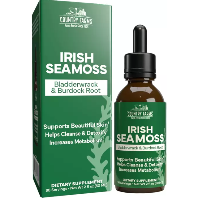 Country Farms  Irish Sea Moss  Bladderwrack & Burdock Root  2 fl oz (60 ml)
