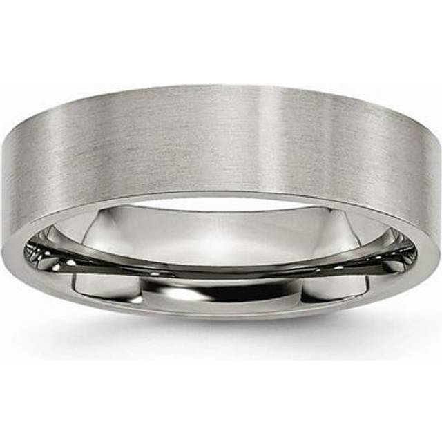 6 mm Titanium Flat Brushed Band, Size 11.5 - Grey