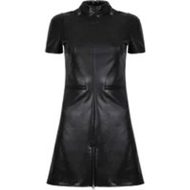 Courrèges Black A-Line Faux-Leather Minidress - 9999 Black - FR 34