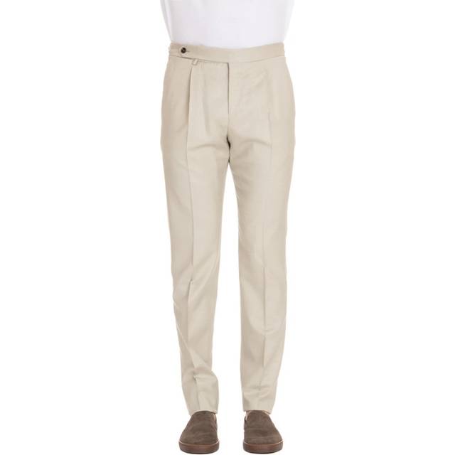 PT Torino, Suit Trousers, male, Beige, XL, Gentleman Fit Wool-Silk-Linen Trousers