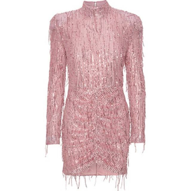 Rotate Birger Christensen Sequinned Mesh Mini Dress - DK 42/UK 14 - Pink