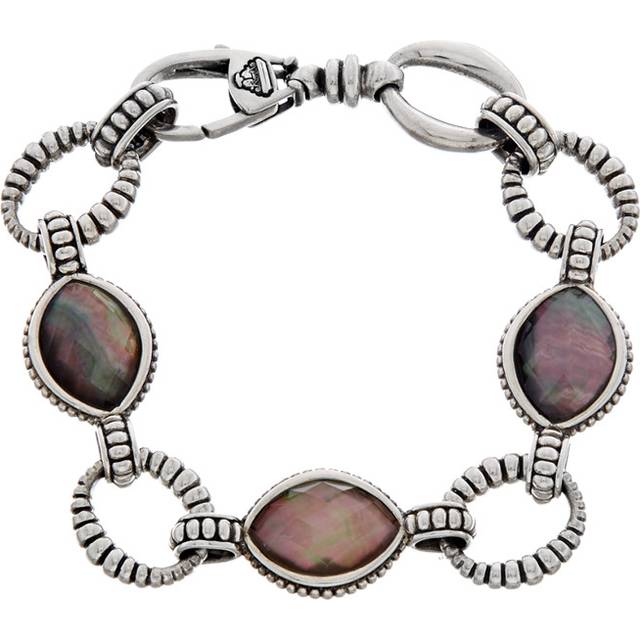 Lagos Venus Silver & Black Mother-Of-Pearl Link Bracelet