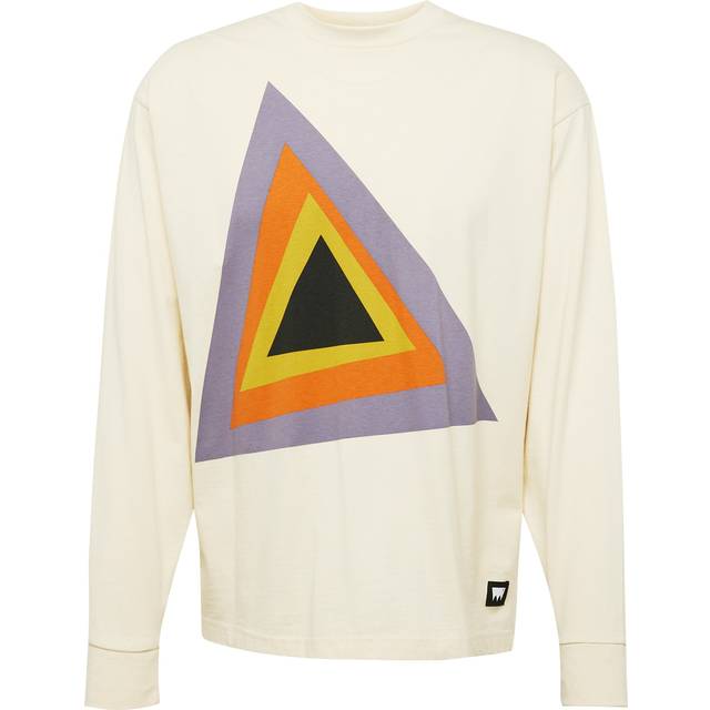 Levi's – Skateboarding – Gräddvit t-shirt med långa ärmar, boxig passform och Prism-tryck-Vit/a