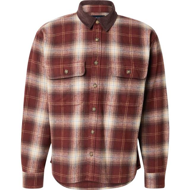 Abercrombie & Fitch – Rödrutig, grov arbetsskjorta i flanell
