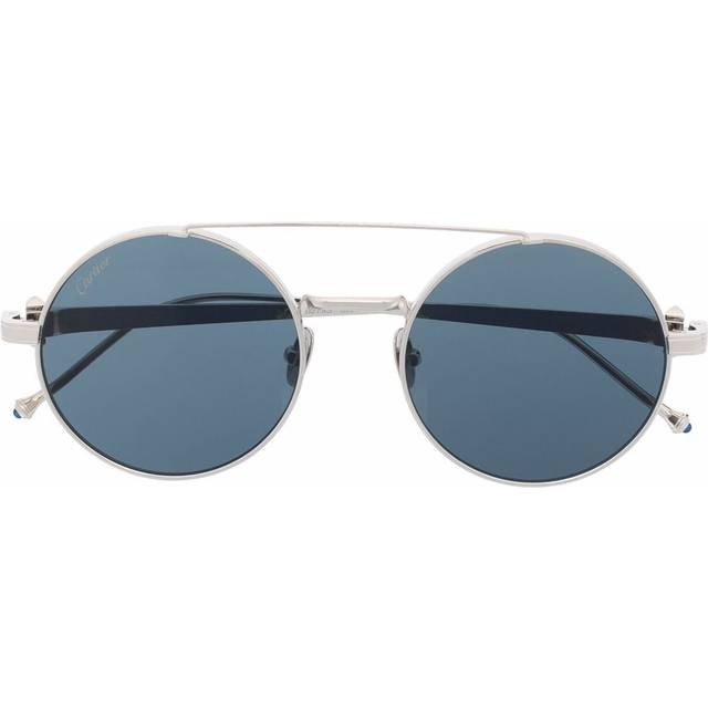 Cartier Eyewear - Pasha round-frame sunglasses - unisex - Titanium - 52 - Silver