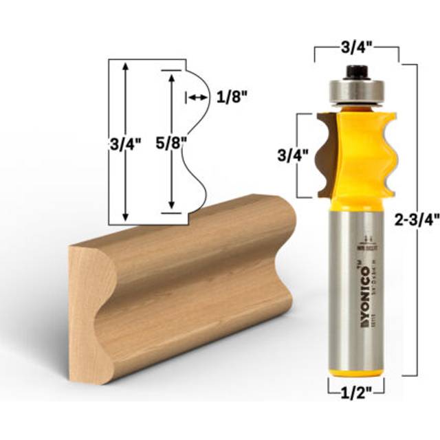 16115 3/4-Inch Picture Frame Molding Router Bit 1/2-Inch Shank