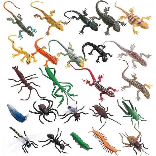 24pcs Plastic Lizards Toy Artificial Insect Reptile Lizard Educational Toys