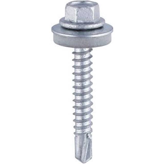 Self-Drilling Heavy Section Silver Screws with epdm Washer - 5.5 x 65 - Timco
