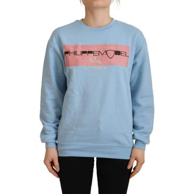 Light Blue Logo Printed Long Sleeves Sweater - IT38|XS