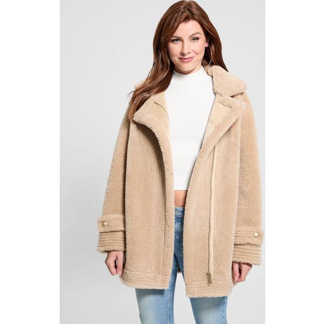 Guess  Coat LS ELISABETTA SHEARLING COAT  - EU XL - Beige - EU XL