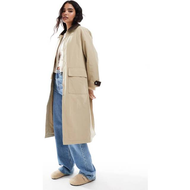 Stradivarius – Beige, avslappnad parkas-Naturlig