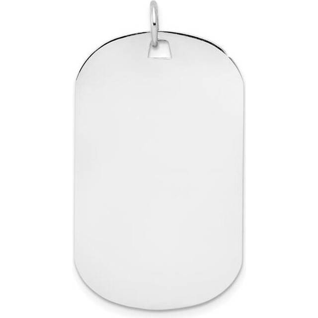 XWM621-18 14K White Gold Plain 0.018 Gauge Engraveable Dog Tag Disc Charm