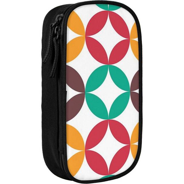 Pencil Case Tiles Pen Holder Box Pouch Bag with Double Zippers for School Office Work