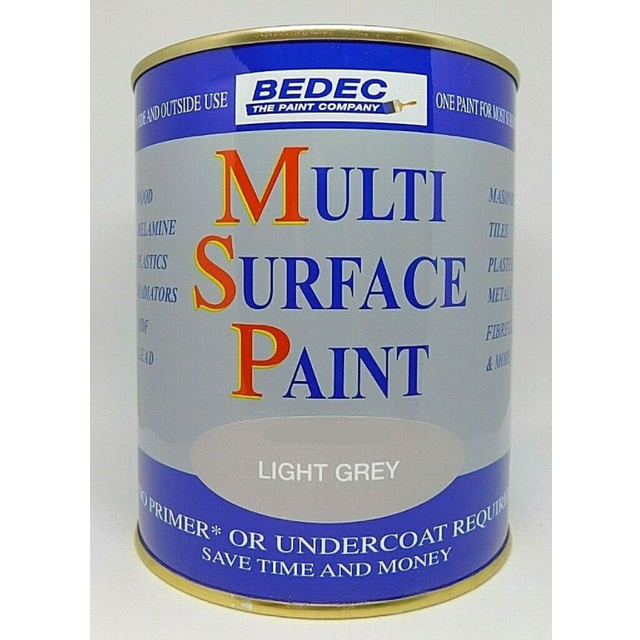 Bedec MSP Multi Surface Paint - Light Grey - Gloss - 2.5 Litres