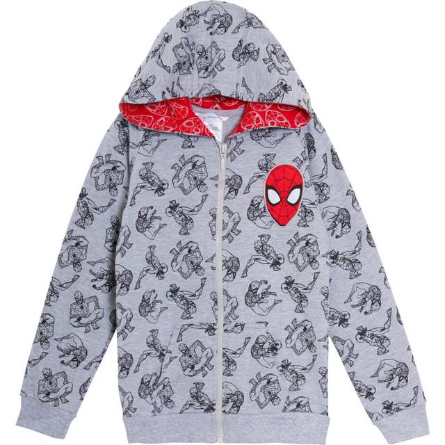 Marvel Spiderman huvjacka för pojkar, barn Avengers, med genomgående dragkedja, storlek, GRÅ, 2-3 år