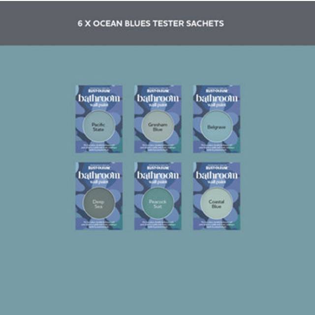 Bathroom Wall & Ceiling Paint Samples - Ocean Blues Tester Box -