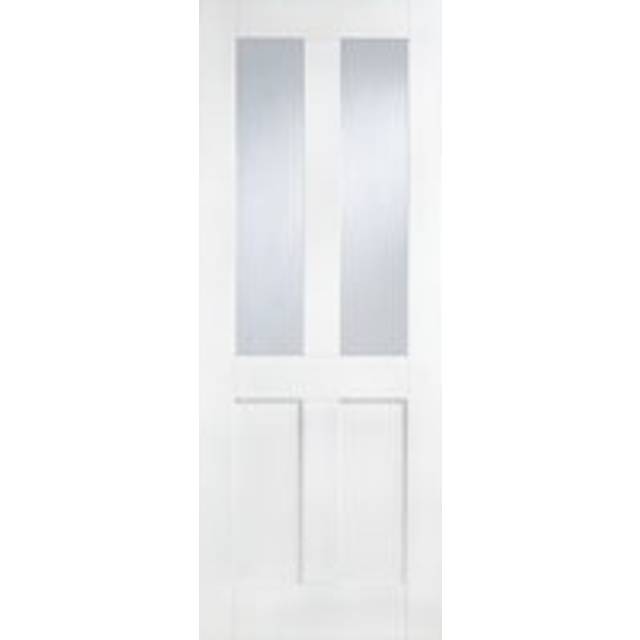 LPD London Glazed - Solid Primed Internal Door (Size: 1981 x 686mm, Thickness: 35mm, Fire Door: No) White