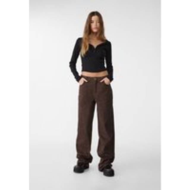Stradivarius Leopard print baggy jeans Brown 6