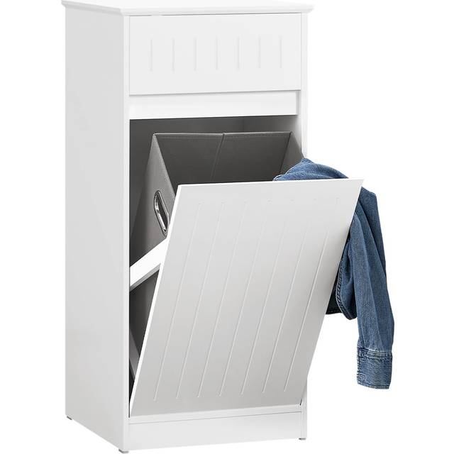 SoBuy Laundry Cabinet Laundry Chest Bathroom Storage Cabinet,BZR110-W
