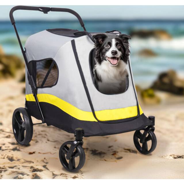 Bingopaw large portable pet travel stroller foldable cat dog pushchair trolley