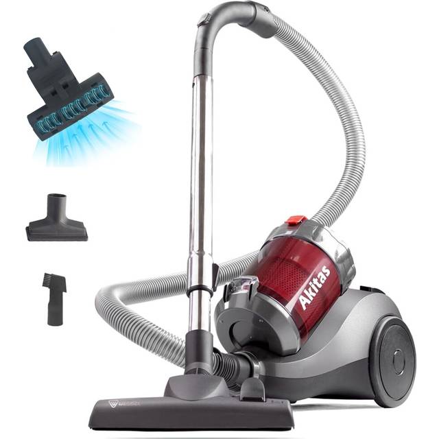 Akitas 800W Powerful Bagless Cylinder Vacuum Cleaner Hoover With German Wessel Werk Nozzle Head hard floor carpet Turbo Pet Hair Tool