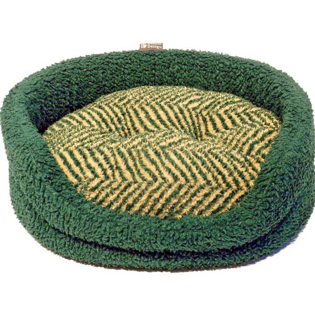 Danish Design Fleece Herringbone Slumber Dog Bed - Green