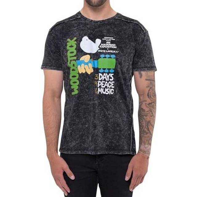 Poster Cotton Washed T-Shirt - Navy - L