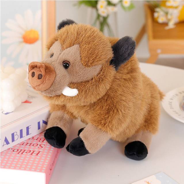 (Light Brown, 30cm/11.81in) Boar Wild Plush Toy Cute Cartoon Children Birthday Holiday Gift Throw Pillow